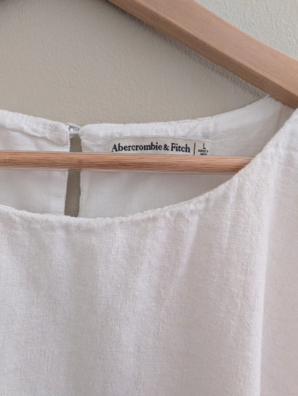 Abercrombie & Fitch Women's White Linen Blend Sleeves Top Size Large - Picture 2 of 4